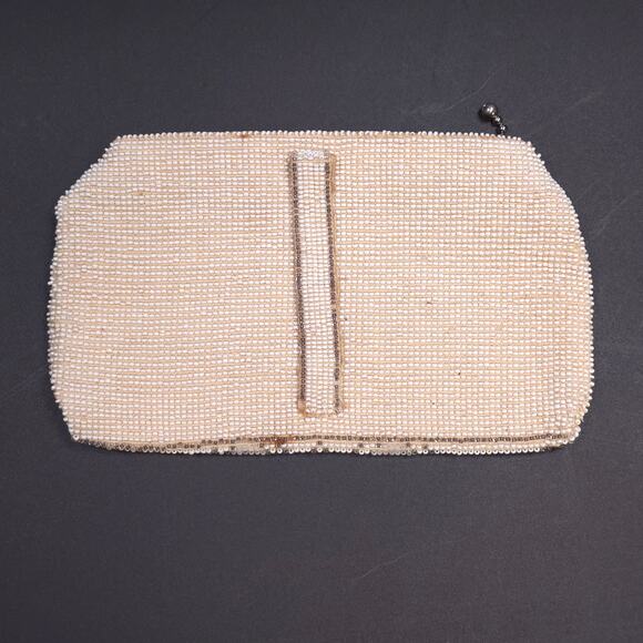 Vintage Czechoslovaxia Beaded Evening Clutch Handbag Purse Zipper Closure - Picture 2 of 7